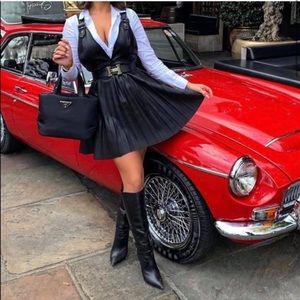 Zara faux leather pinafore dress
